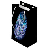 Mooie Feather Gift Bag - Kies kleuren Klein Cadeauzakje (Achterkant Gekanteld)