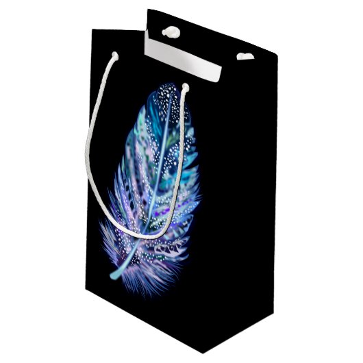 Mooie Feather Gift Bag - Kies kleuren Klein Cadeauzakje (Achterkant Gekanteld)