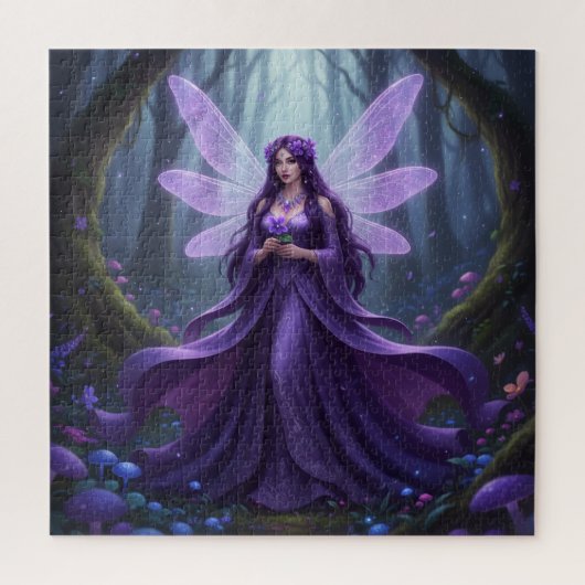 Mooie februari Amethist Fairy Legpuzzel (Verticaal)