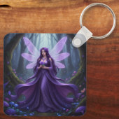 Mooie februari Amethist Fairy Sleutelhanger (Achterkant)