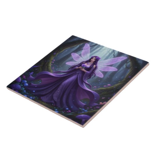 Mooie februari Amethist Fairy Tegeltje (Zijkant)