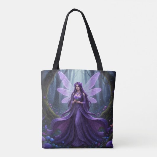 Mooie februari Amethist Fairy Tote Bag (Achterkant)