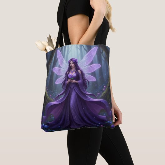 Mooie februari Amethist Fairy Tote Bag (Dichtbij)