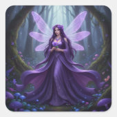 Mooie februari Amethist Fairy Vierkante Sticker (Voorkant)