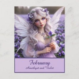 Mooie februari Fairy in Violets Briefkaart