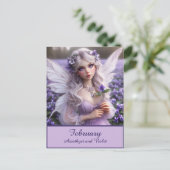 Mooie februari Fairy in Violets Briefkaart (Staand voorkant)