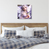 Mooie februari Fairy in Violets Canvas Afdruk (Insitu (Slaapkamer))