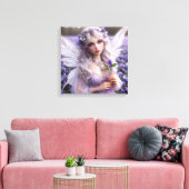 Mooie februari Fairy in Violets Canvas Afdruk (Insitu (Woonkamer))