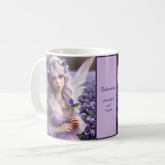Mooie februari Fairy in Violets Koffiemok (Voorkant links)