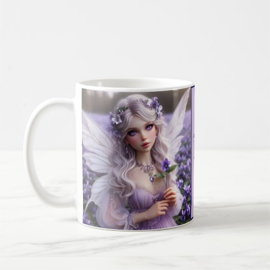 Mooie februari Fairy in Violets Koffiemok (Links)