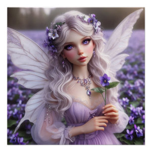 Mooie februari Fairy in Violets Perfect Poster