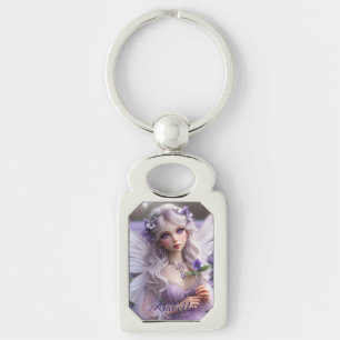 Mooie februari Fairy in Violets Sleutelhanger