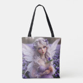 Mooie februari Fairy in Violets Tote Bag (Achterkant)