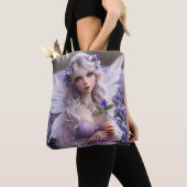 Mooie februari Fairy in Violets Tote Bag (Dichtbij)