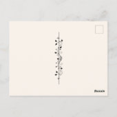 Mooie fee blauwe vleugels wijnstokken en bladeren briefkaart (Achterkant)