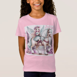 Mooie fee die op een paard rijdt t-shirt