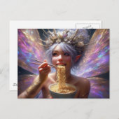 Mooie fee eet wat noedels briefkaart (Voorkant / Achterkant)