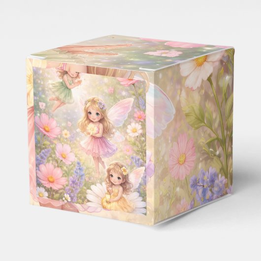 Mooie fee en mooie bloemen bedankdoosjes (Voorkant Zijde)