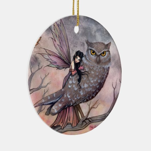 Mooie fee en uil Ornament (Rechts)