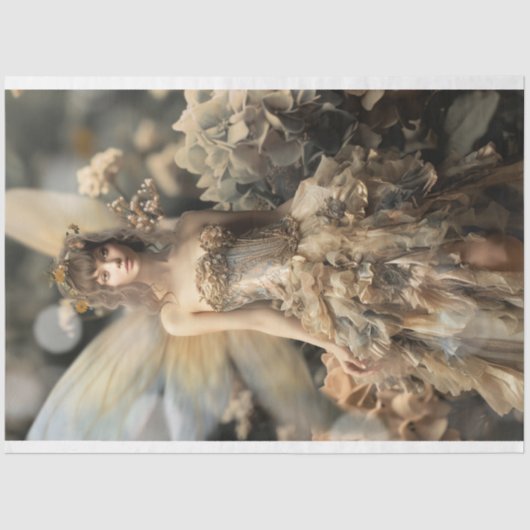 Mooie fee, etherische tuin, portretkunst tissuepapier (Voorkant)