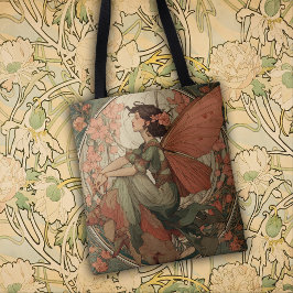 Mooie fee in art-nouveau-stijl tote bag