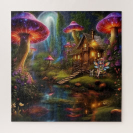 Mooie fee in haar boshuis legpuzzel