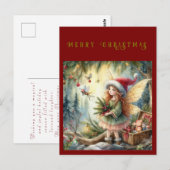 Mooie fee in het bos Prettig kerstfeest Briefkaart (Voorkant / Achterkant)
