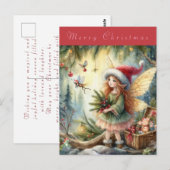 Mooie fee in het bos Prettig kerstfeest Briefkaart (Voorkant / Achterkant)