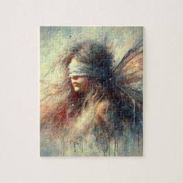 Mooie fee met blinddoek legpuzzel