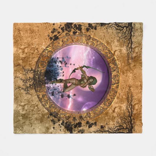 Mooie fee met pijl en boog fleece deken (Voorkant (Horizontaal))