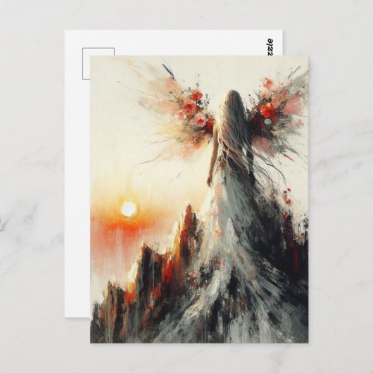 Mooie fee op de berg bij zonsopgang briefkaart (Voorkant / Achterkant)