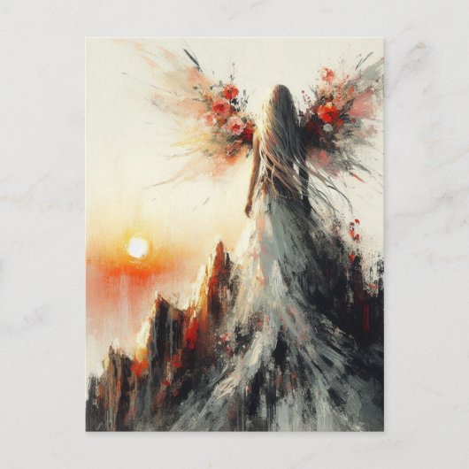 Mooie fee op de berg bij zonsopgang briefkaart (Voorkant)