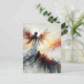 Mooie fee op de berg fantasie briefkaart (Staand voorkant)