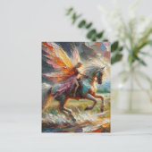 Mooie fee te paard briefkaart (Staand voorkant)