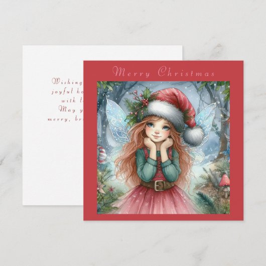 Mooie fee vrolijk kerstfeest kaart (Voorkant / Achterkant)