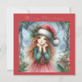 Mooie fee vrolijk kerstfeest kaart (Voorkant)