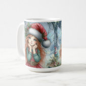 Mooie fee vrolijk kerstfeest koffiemok (Voorkant links)