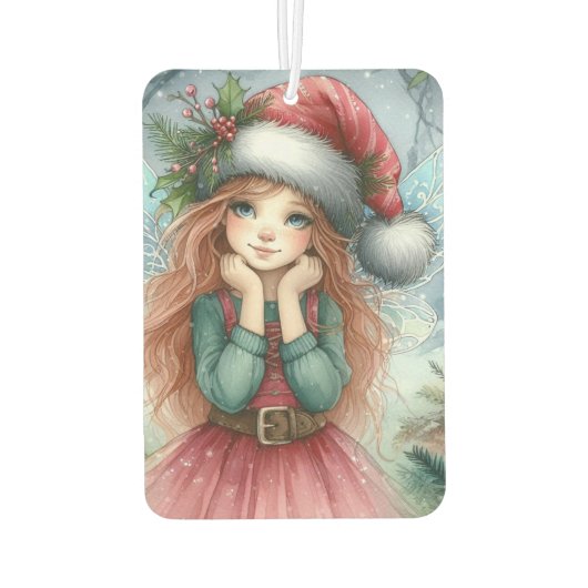 Mooie fee vrolijk kerstfeest luchtverfrisser (Achterkant)