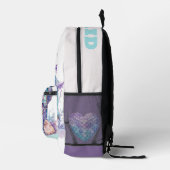Mooie fee zeemeermin blauwgroen paarse aangepaste  bedrukte rugzak (Rechts)