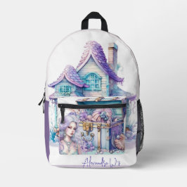 Mooie fee zeemeermin blauwgroen paarse aangepaste  bedrukte rugzak