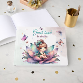 Mooie fee zittend in de bloem gastenboek