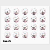 Mooie fee zittend in de bloem ronde sticker (Vel)