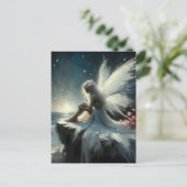 Mooie fee Zittend op een klif Briefkaart (Staand voorkant)