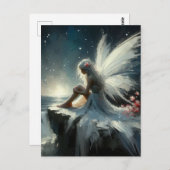 Mooie fee Zittend op een klif Briefkaart (Voorkant / Achterkant)