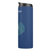 Mooie fee Zittend op Moon Silk Stocking Blue Thermosbeker (Geroteerd rechts)