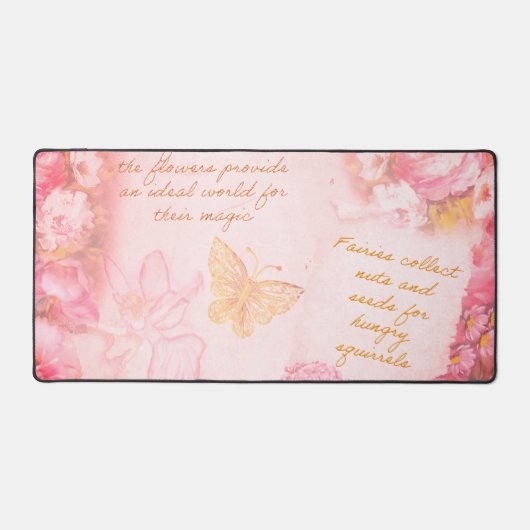 Mooie feeën bloemen en vlinders bureaumat (Voorkant)