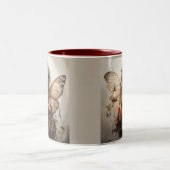 Mooie feeën gekleed in rood tweekleurige koffiemok (Center)
