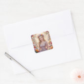 Mooie feeënprinses vierkante sticker (Envelop)