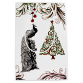 Mooie feestdag met voetgangers en kerstbomen medium cadeauzakje (Voorkant)