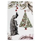 Mooie feestdag met voetgangers en kerstbomen medium cadeauzakje (Achterkant)